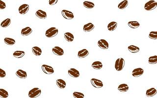 Kaffee Bohnen Muster Hintergrund. Kaffee Bohnen Hintergrund. Kaffee Bohnen Hintergrund. Kaffee Bohnen Illustration zum Verpackung. vektor
