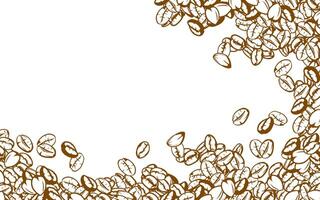 Kaffee Hintergrund. Kaffee Bohnen im Rahmen, Grenze. Kaffee Bohnen Hintergrund. Kaffee Bohnen Illustration zum Verpackung. vektor