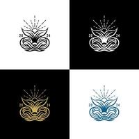 solljus val svans identitet symbol tatuering design, identitet logotyp, t-shirt design vektor