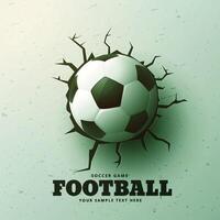 fotboll slå de vägg med sprickor bakgrund vektor