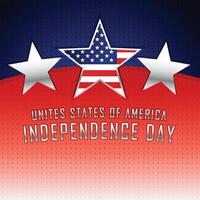 amerikanisch Unabhängigkeit Tag Hintergrund mit drei Silber Sterne vektor