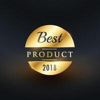 Beste Produkt von das Jahr golden Etikette Design vektor