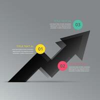 schwarz Geschäft Pfeil Infografik Vorlage zeigen drei Schritte vektor