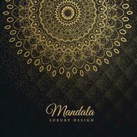 Prämie Hintergrund mit golden Mandala Dekoration vektor