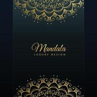 dunkel Hintergrund mit golden Mandala Dekoration vektor