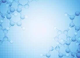 Blau Moleküle Hintergrund zum Wissenschaft und medizinisch Gesundheitswesen vektor