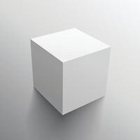 realistisch 3d Würfel Box Design Vorlage vektor