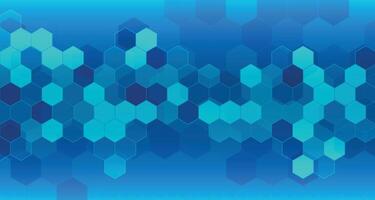 blå medicinsk och sjukvård bakgrund med hexagonal former vektor