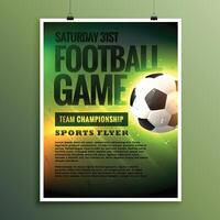 Fußball Liga Sport Veranstaltung Flyer Design vektor