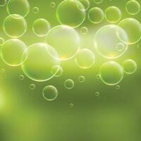 abstrakt grön bakgrund med bubblor vektor