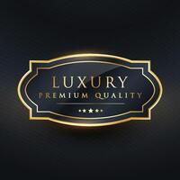 Luxus Prämie Qualität Etikette Design vektor