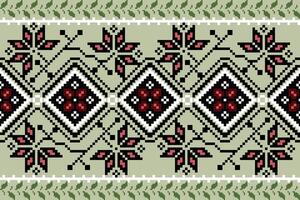 nahtlos Muster Ornament mit Blumen, geometrisch Illustration zum Stoff, Stickerei ,Stricken vektor