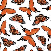 Schmetterlinge Muster mit Hand gezeichnet Orange Insekten zum Hintergrund, Scrapbooking, Verpackung Papier, stationär, Textil- Drucke, usw. eps 10 vektor