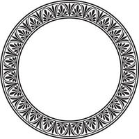 schwarz einfarbig runden klassisch griechisch Mäander Ornament. Muster, Kreis von uralt Griechenland. Grenze, rahmen, Ring von das römisch Reich vektor