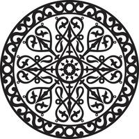 jakut runden Ornament. Kreis mit Ornament Zeichnung von das weit Ost. Muster von Nord Völker, Sibirien und Tundra vektor