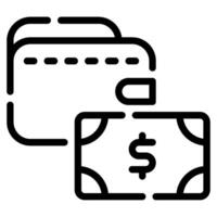 Brieftasche Dollar Symbol zum Netz, Anwendung, Infografik, usw vektor