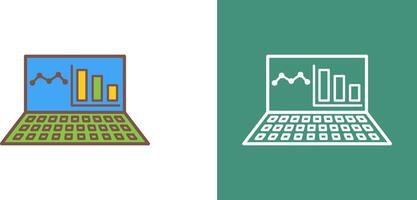 einzigartig online Statistiken Symbol Design vektor