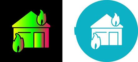 einzigartig Feuer verbrauchen Haus Symbol Design vektor