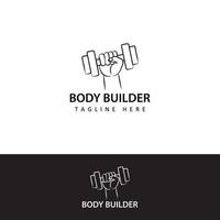 Fitness-Bodybuilder-Logo-Vorlagen-Design-Vektor vektor