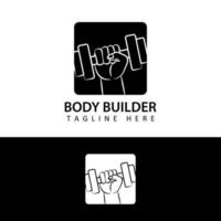 Fitness-Bodybuilder-Logo-Vorlagen-Design vektor