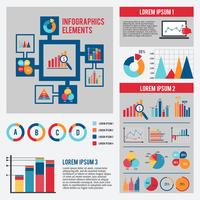 Geschäftsdiagramm Infografiken gesetzt vektor