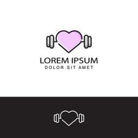 fitness hjärta logotyp mall design vektor