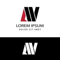 av aw första bokstaven länkad logotyp mall design vektor