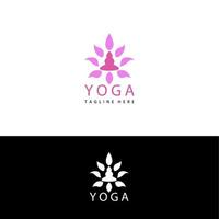 yoga logotyp malldesign för spa vektor