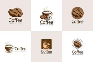 kaffe logotyp bunt mall design vektor