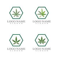 cannabis marijuana hampa blad logotyp och symbol vektor