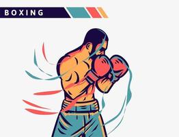 boxning boxare försvar konstverk illustration med rörelse effekt vektor