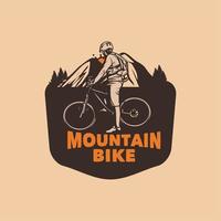 Mountainbike-Rennen. Abzeichen-Design für Turnier. T-Shirt-Design vektor