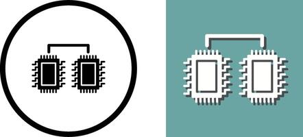 Prozessoren in Verbindung gebracht Symbol Design vektor