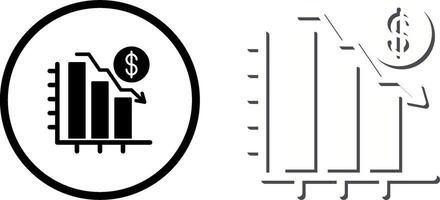 Diagramm Nieder Symbol Design vektor