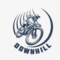 Downhill Vintage Logo Vorlage Radfahrer Illustration vektor