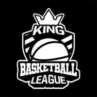 König der Basketballliga Abzeichen oder Zeichen oder Emblem im modernen professionellen Stil für Logo-Team und Event vektor