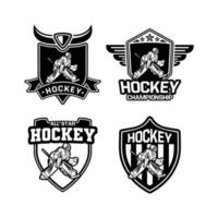 ishockey logotyp märke set för laget vektor