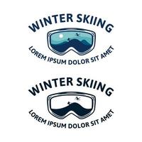 Winter Skifahren Snowboard Skibrille Brille Illustration T-Shirt Design vektor