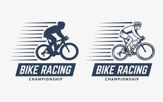 Fahrradrennen Meisterschaft Vintage Logo Vorlage Illustration vektor