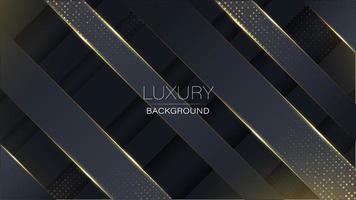 Luxus abstrakte Technologie moderner schwarzer und goldener Glitzerpartikelhintergrund. anmutiges Mustervektordesign. vektor