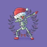 Skelett Dab Feier Weihnachtsfeiertag vektor