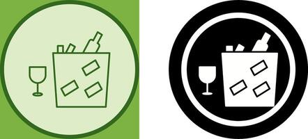 einzigartig Wein Flasche im Eis Symbol Design vektor