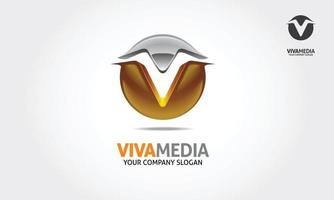 gul färg viva media logotyp illustration. detta är en utmärkt logotypmall som passar ditt företag för att förbättra dess kommunikationsprocess. vektor