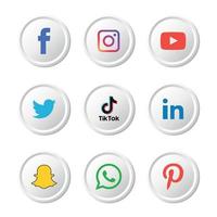 Social Media flache Icons Technologie, Netzwerk. Hintergrund-Gruppe Smiley-Gesicht-Verkauf. teilen, mögen, vektorillustration twitter, youtube, whatsapp, snapchat, facebook, instagram, tick tack, tok vektor