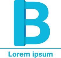 enkel blå b brev logotyp vektor