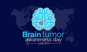 Welt Gehirn Tumor Tag Illustration . Banner Poster, Flyer und Hintergrund Design Vorlage. vektor