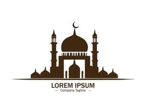abstrakt och minimal ikon av moské logotyp vektor