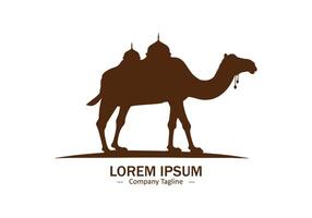 islamisch Kamel Symbol Logo Design Silhouette vektor
