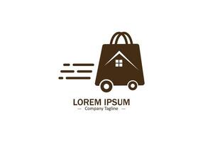 Einkaufen Wagen Tasche Logo Symbol Silhouette vektor