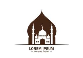 Moschee Logo Design Silhouette Illustration Symbol vektor